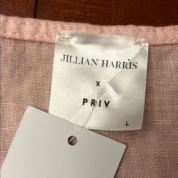 NWT Jillian Harris Linen Dress Pink Large X Priv - Picture 10 of 12